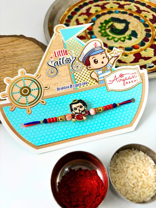 Cute Kanha Kids Rakhi with Roli Chawal for Kids