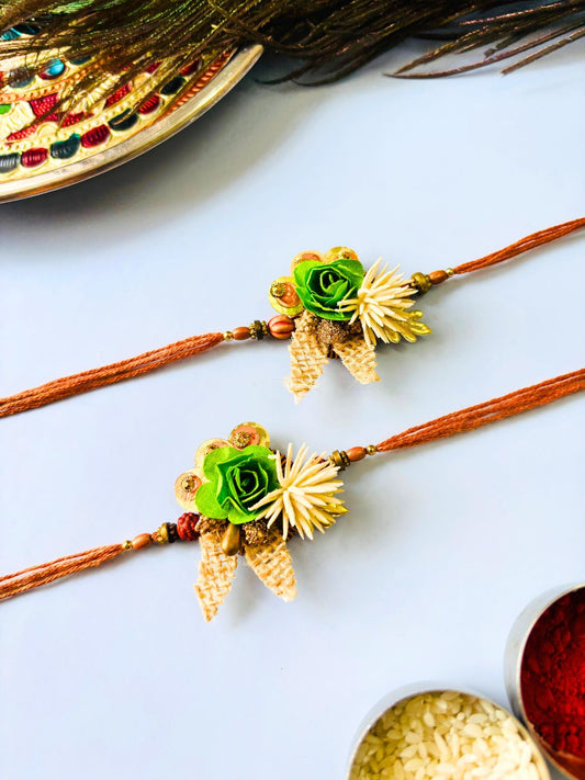 Crochet Rakhi with Roli Chawal for Brother (Pack of 2)