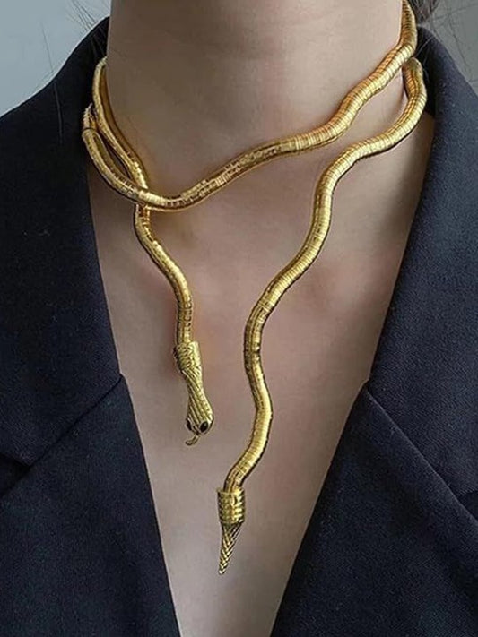 Viral Bendable Snake Choker Necklace (Gold)