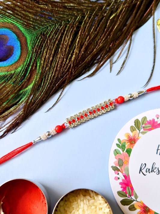 Traditional Thread Rakhi with Roli Chawal for Brother (Pack of 1)