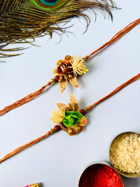 Crochet Rakhi with Roli Chawal for Brother (Pack of 2)