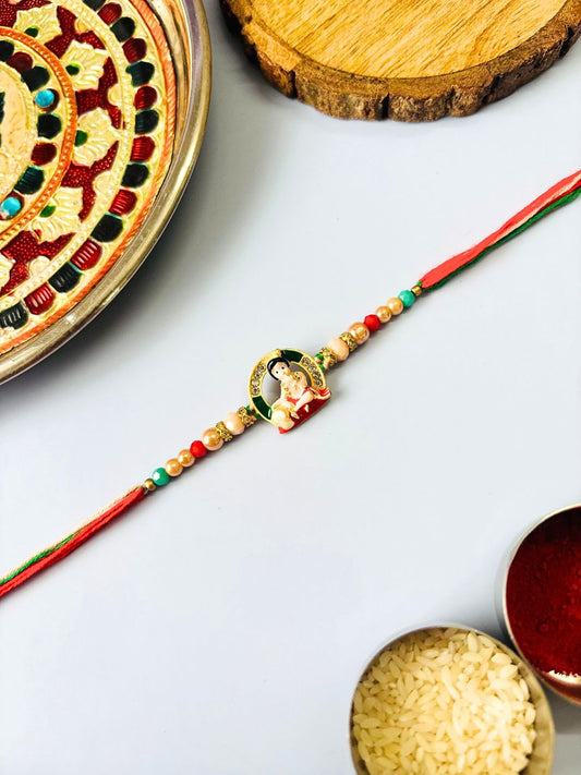 Cute Ladoo Gopal Kids Rakhi with Roli Chawal for Kids