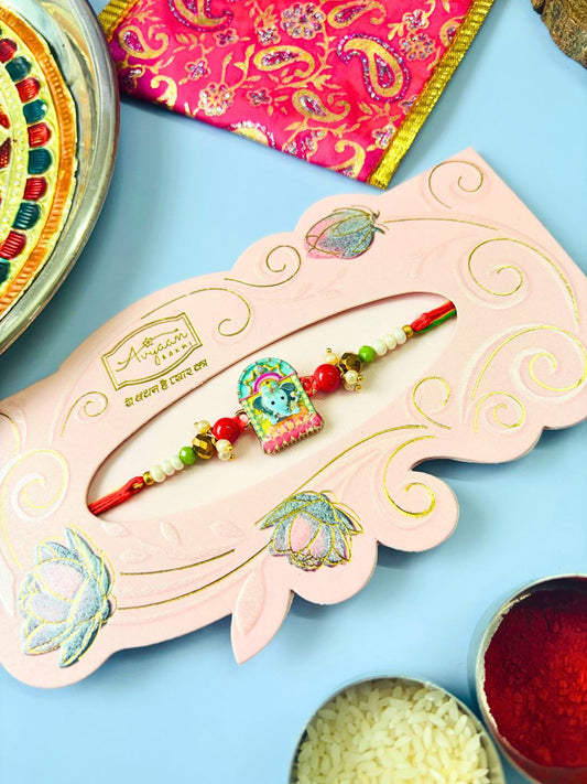 O My Friend Ganesha Kids Rakhi with Roli Chawal for Kids