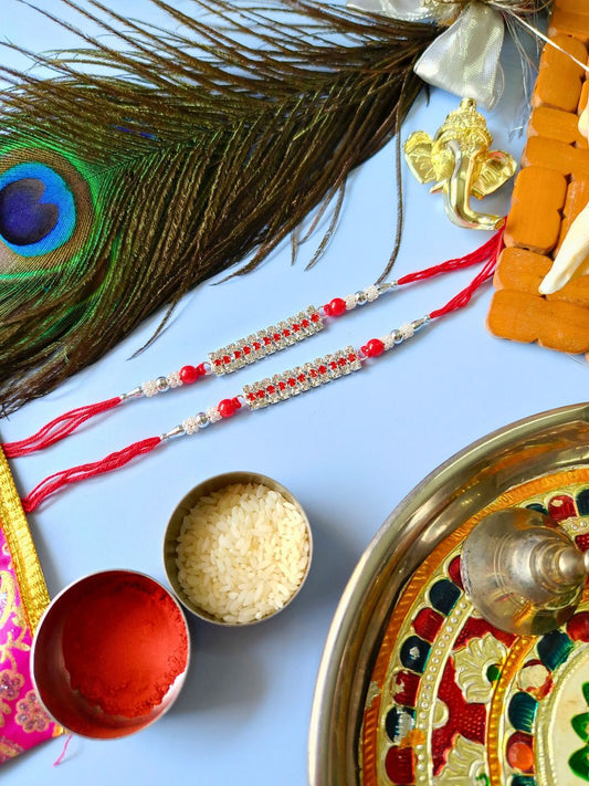 Traditional Thread Rakhi with Roli Chawal for Brother (Pack of 2)