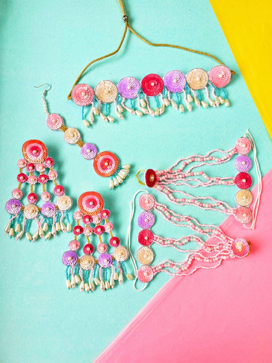 Sequina Bridal Jewellery Set (Multicolor)