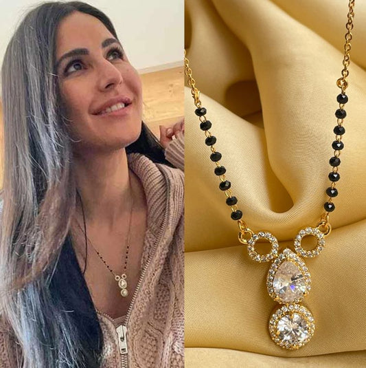 AD Gold-Plated Mangalsutra: Katrina Kaif Inspired