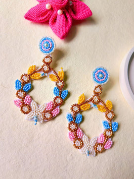 Zia Floral Bridal Jewellery Set (Blue and Yellow)