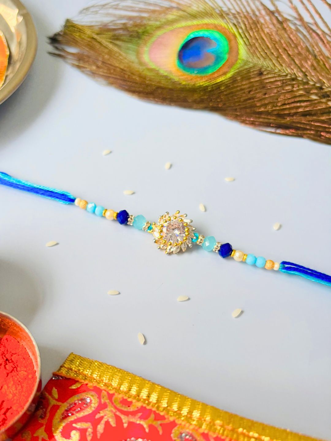 AD Rakhi for Brother with Roli Chawal