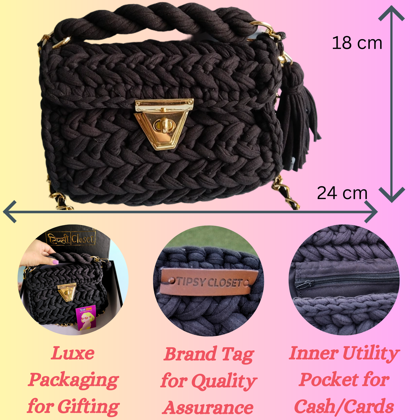 Black Magic Crochet Bag