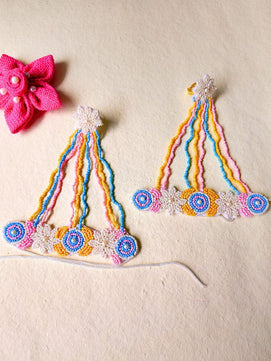 Zia Floral Bridal Jewellery Set (Blue and Yellow)
