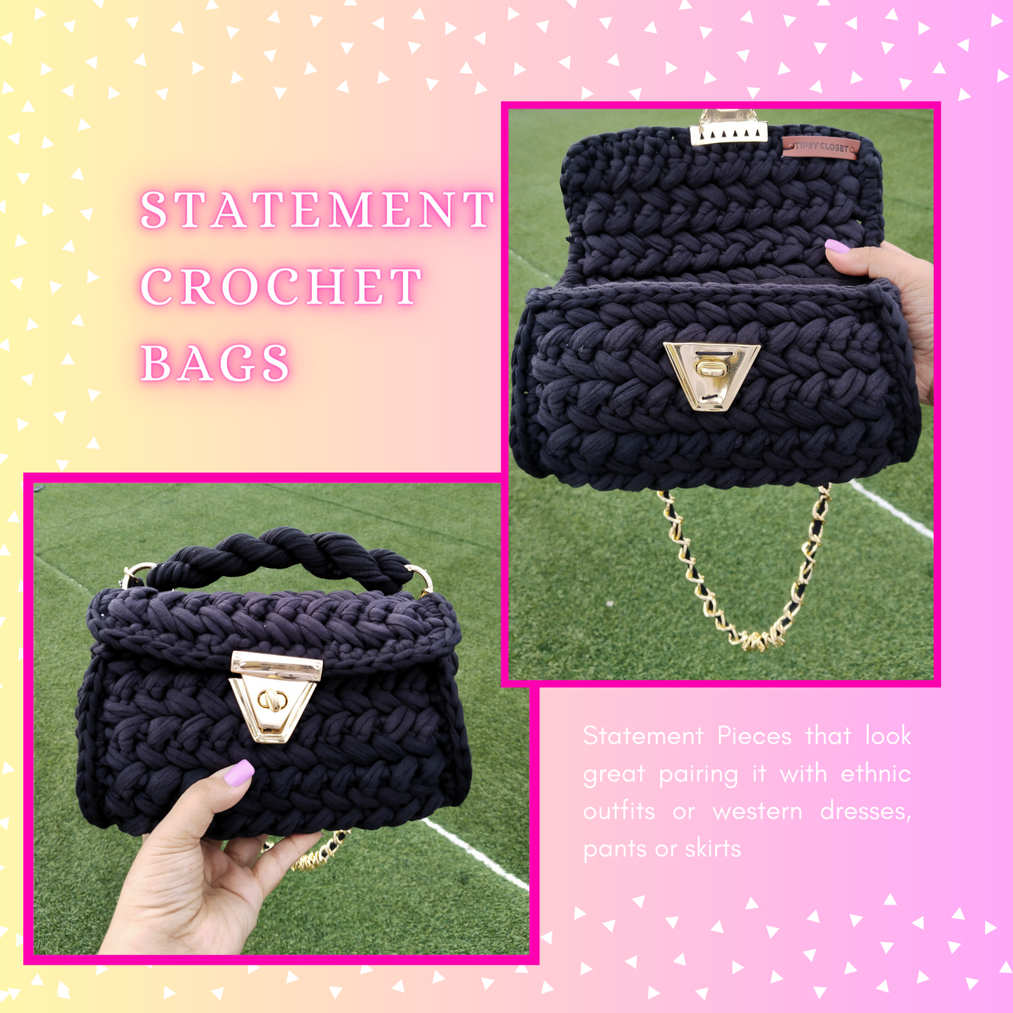 Black Magic Crochet Bag