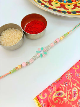 American Diamond Rakhi with Roli Chawal for Brother