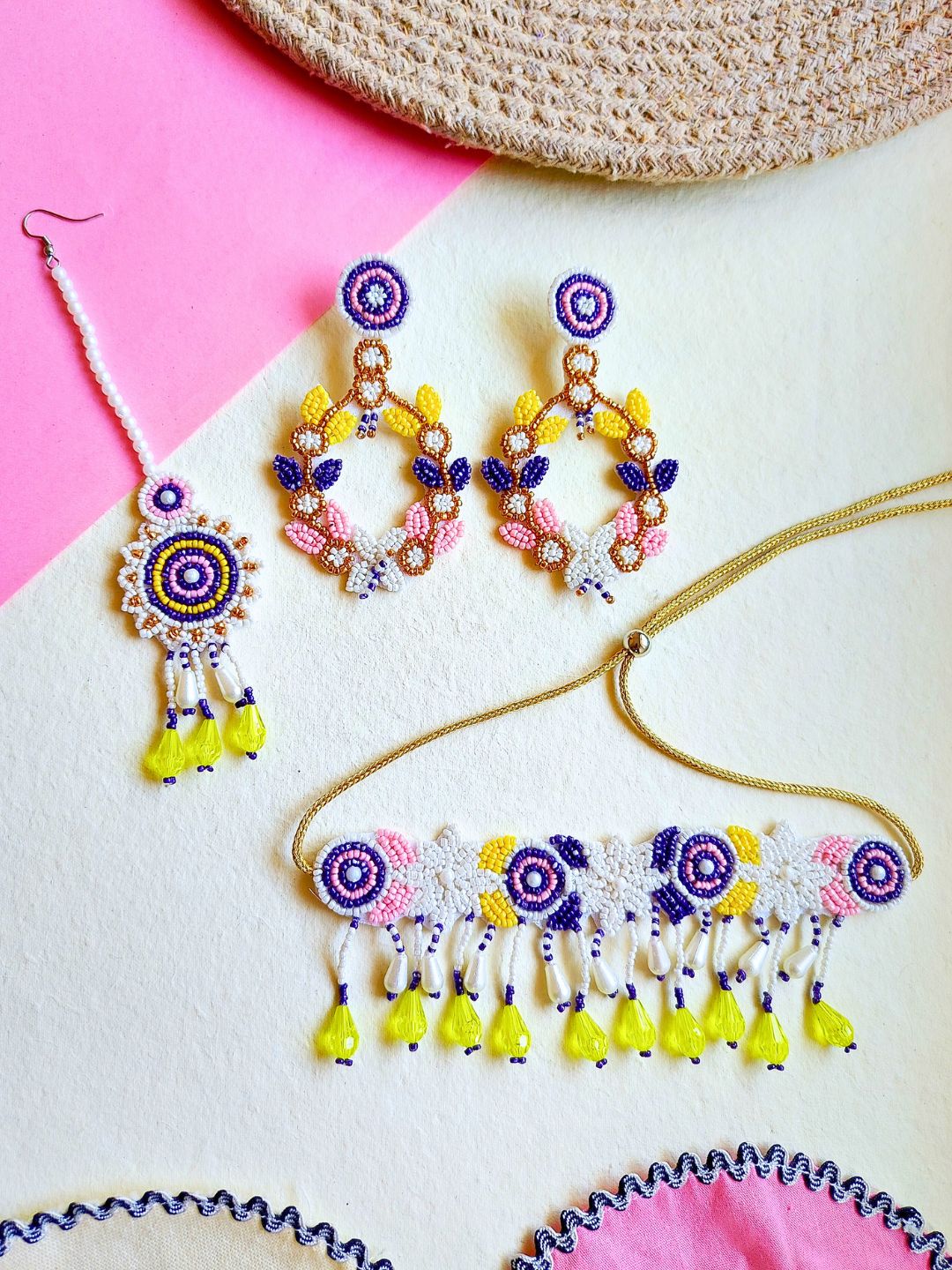 Zia Bridal Choker Maangtika Set (Purple)