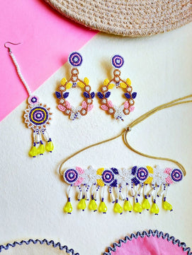 Zia Bridal Choker Maangtika Set (Purple)