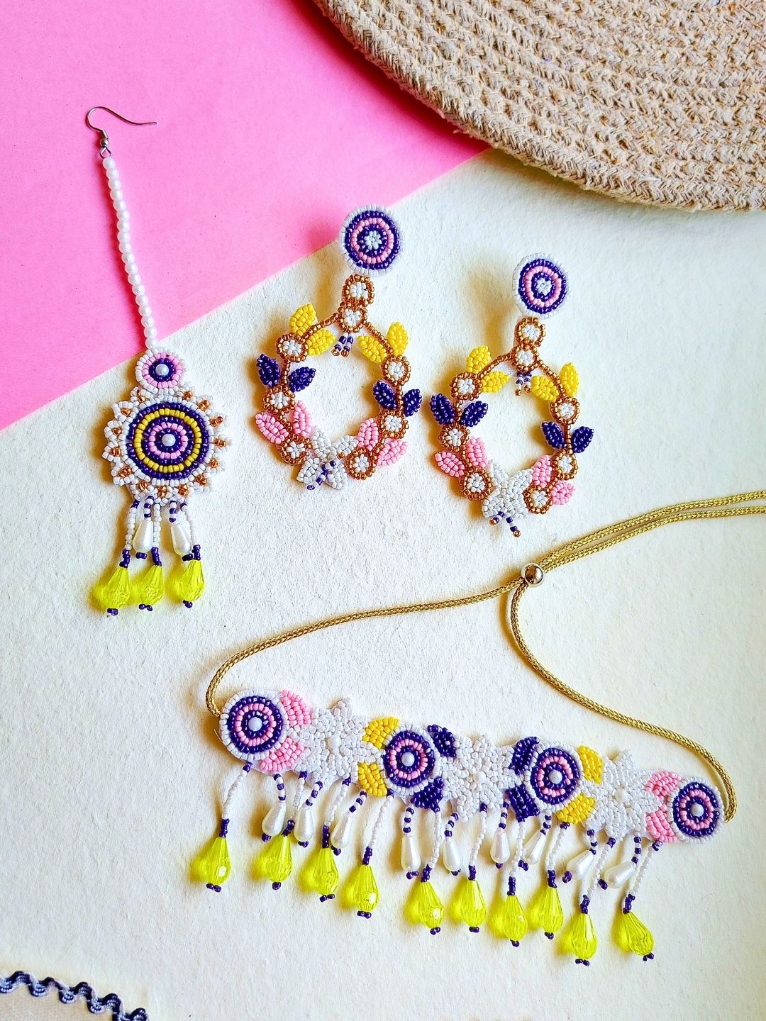 Zia Bridal Choker Maangtika Set (Purple)