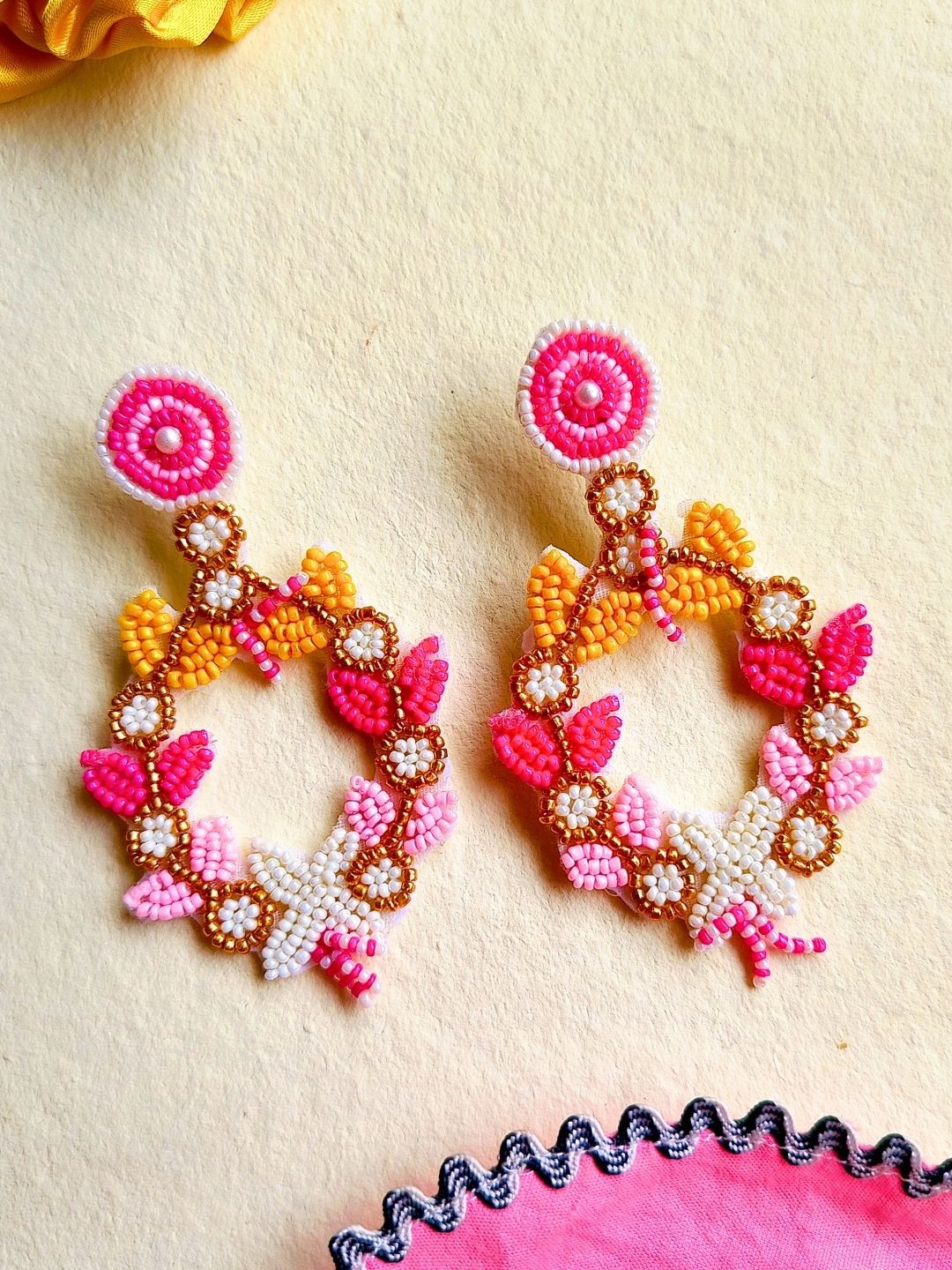 Zia Earrings (Pink and Yellow)