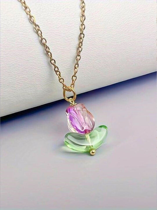 Cute Tulip Necklace Pendant