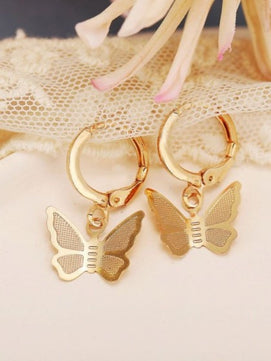 Set of 6 Butterfly Earrings (Gold)