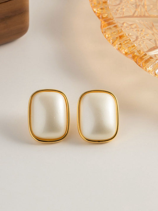 White MOP Stud Earrings