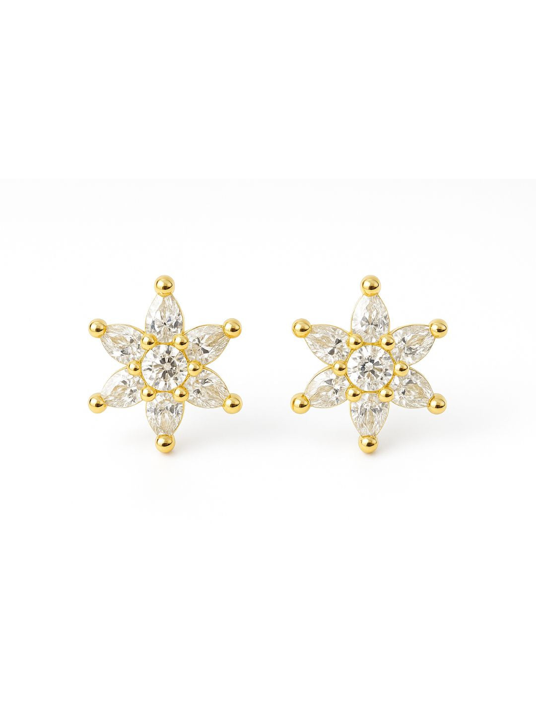 Gold-plated Floral AD Earrings