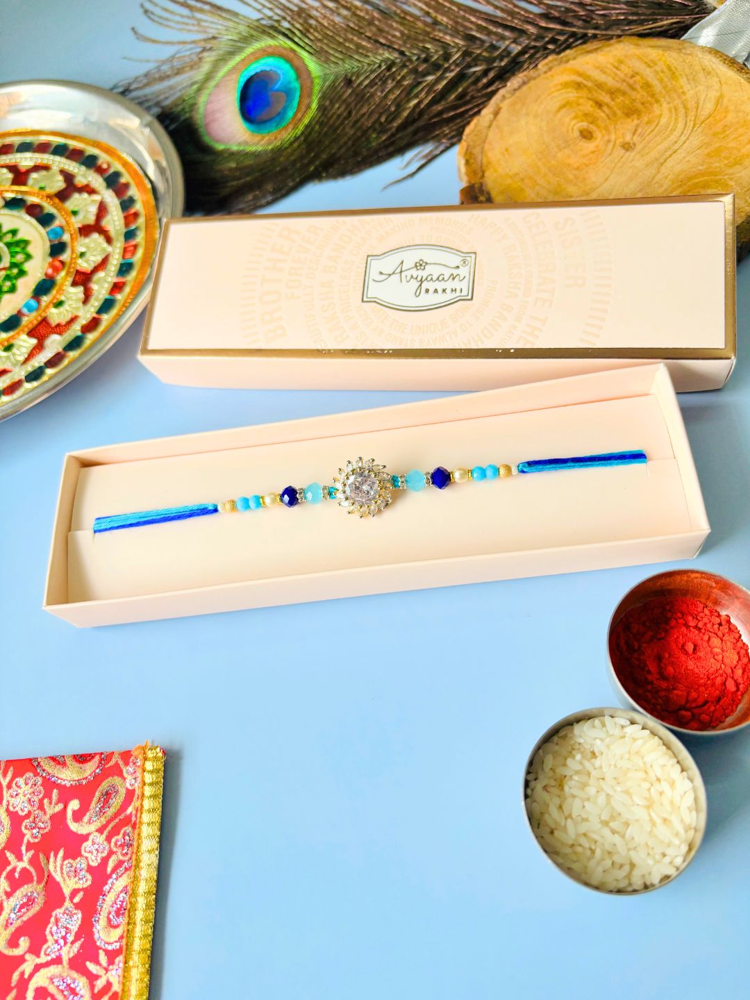 AD Rakhi for Brother with Roli Chawal