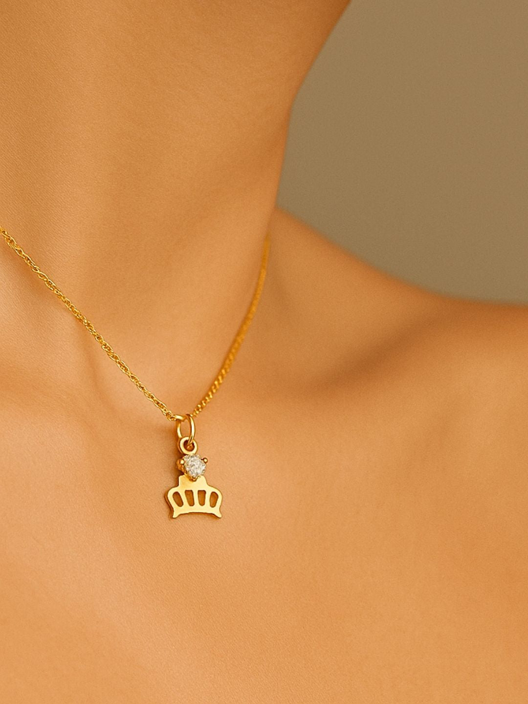 Tiffany Crown AD Necklace Chain (Gold)