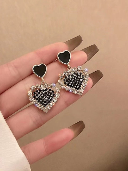 Black Heart Earrings