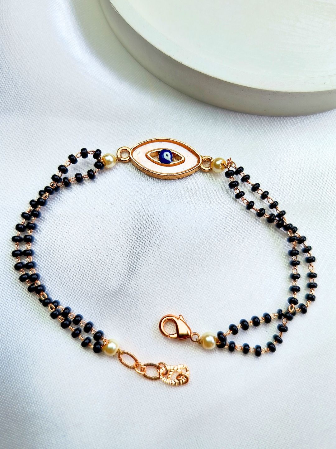 Rose Gold-Plated Evil Eye MOP Mangalsutra Bracelet