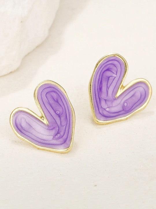 Purple Heart Studs