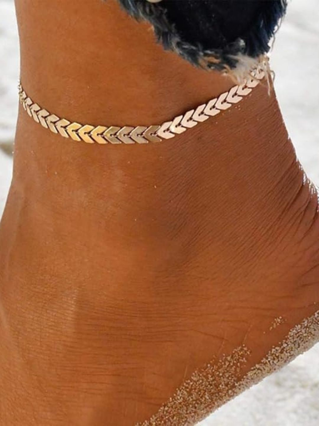 Gold-plated Leaf Accent Anklet