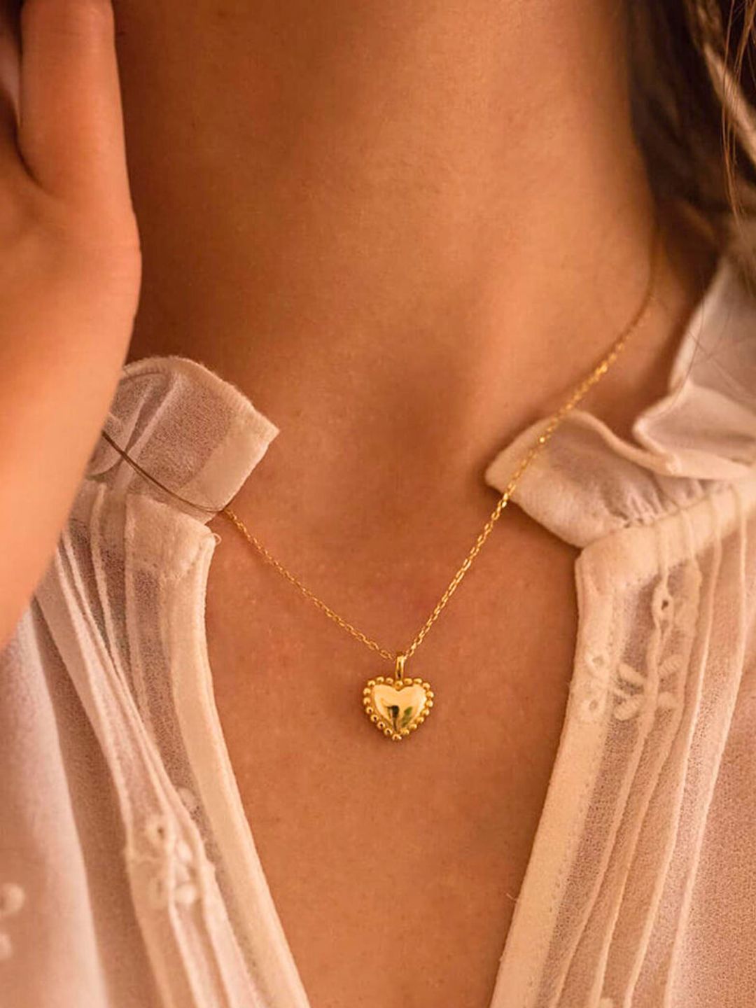 Pinterest Heart Necklace Chain (Gold)