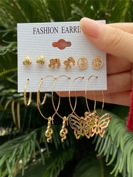 Pack of 6 Earrings Combo (Gold)