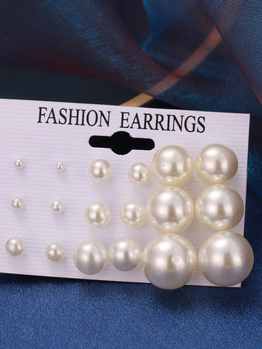 Pearl Earrings Combo of 9 Earrings