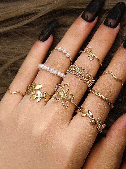 Pearl Ring Combo Set (Gold)