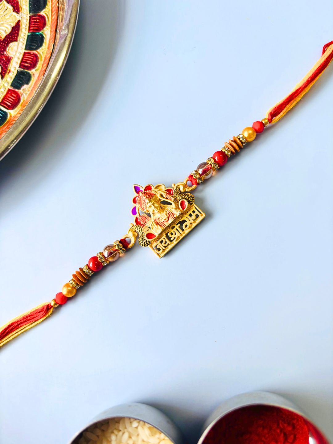Shri Ramji Traditional Rakhi with Roli Chawal for Brother