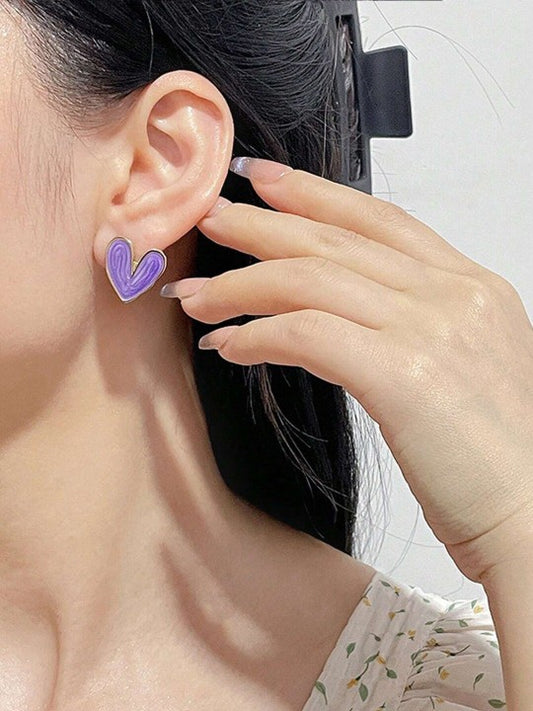 Purple Heart Studs