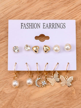 Pack of 6 Earrings (Gold)