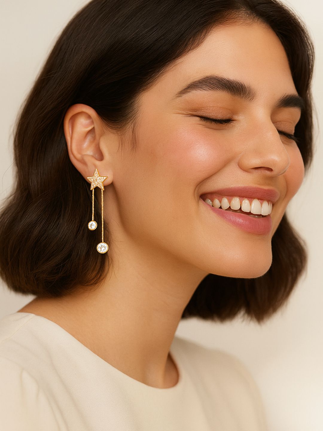 Star Drop Tassel Earrings
