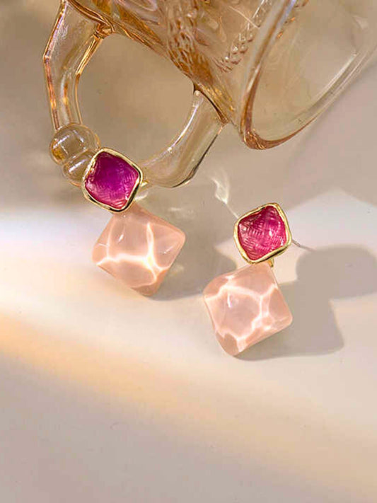 Pink Resin Earrings