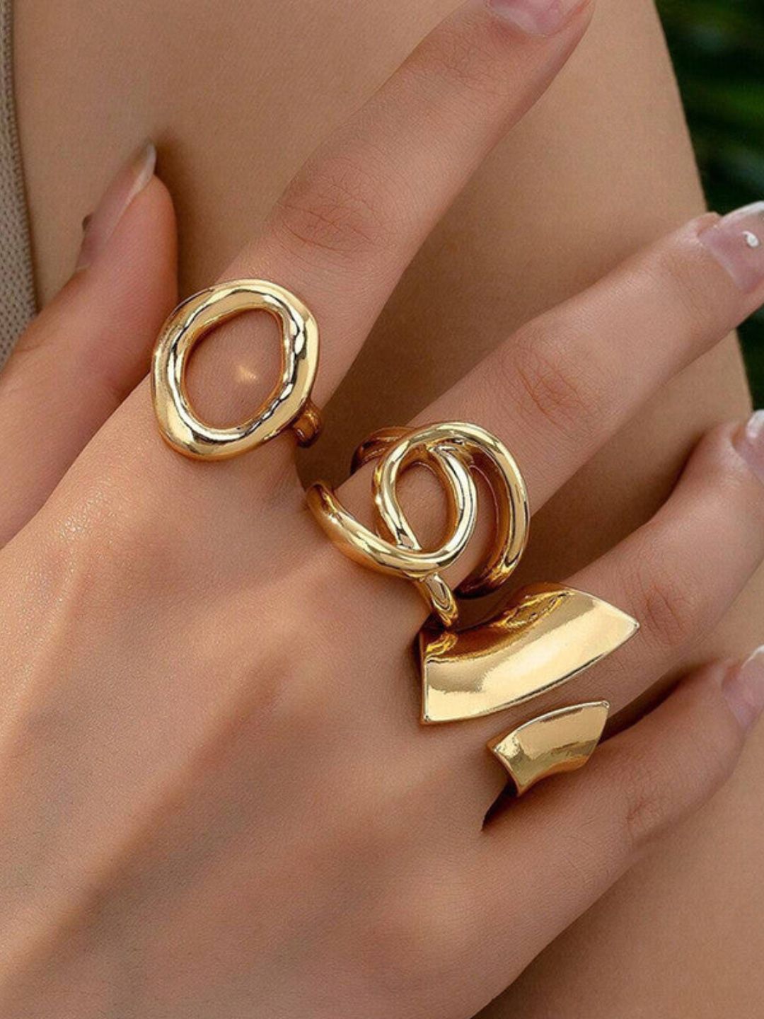 Chunky Ring Combo of 3 (Gold)