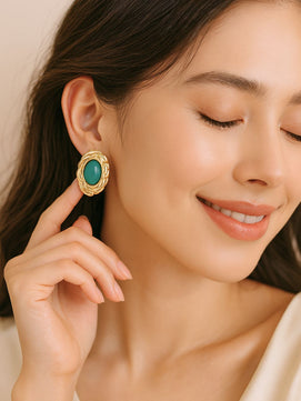 Designer Blue Stud Earrings