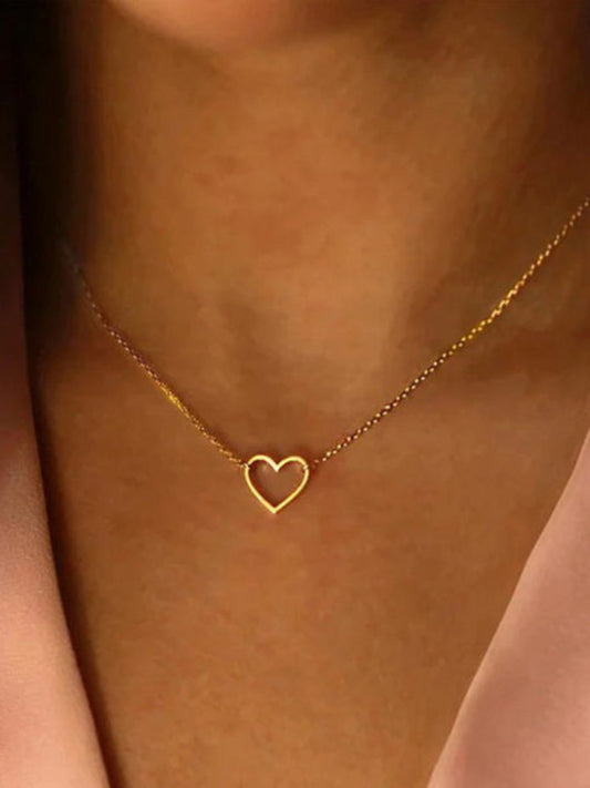 Dainty Heart Necklace Chain (Gold)