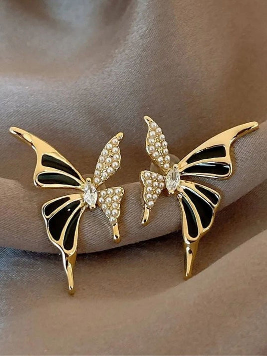 Black Butterfly AD Earring Studs