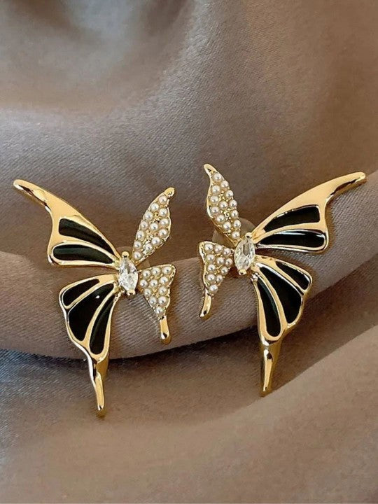 Black Butterfly AD Earring Studs