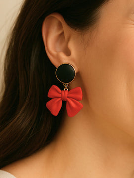 Red Bowtie Earrings