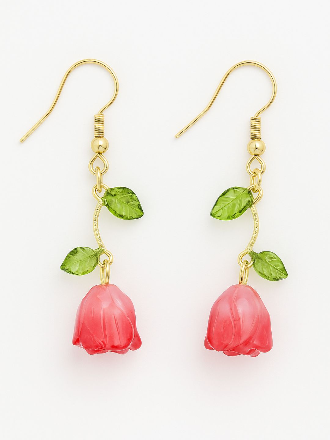 Red Tulip Earrings