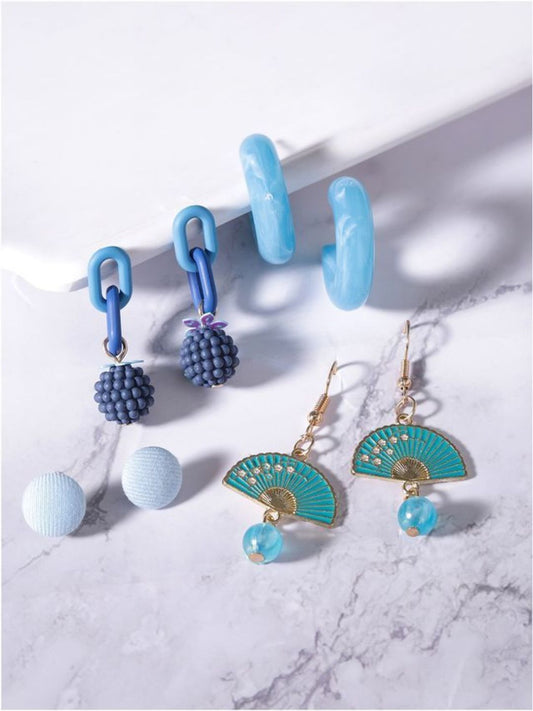 Yapper Girl Earrings Combo (Blue)