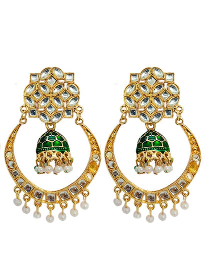 Floral Jhumki (Green)