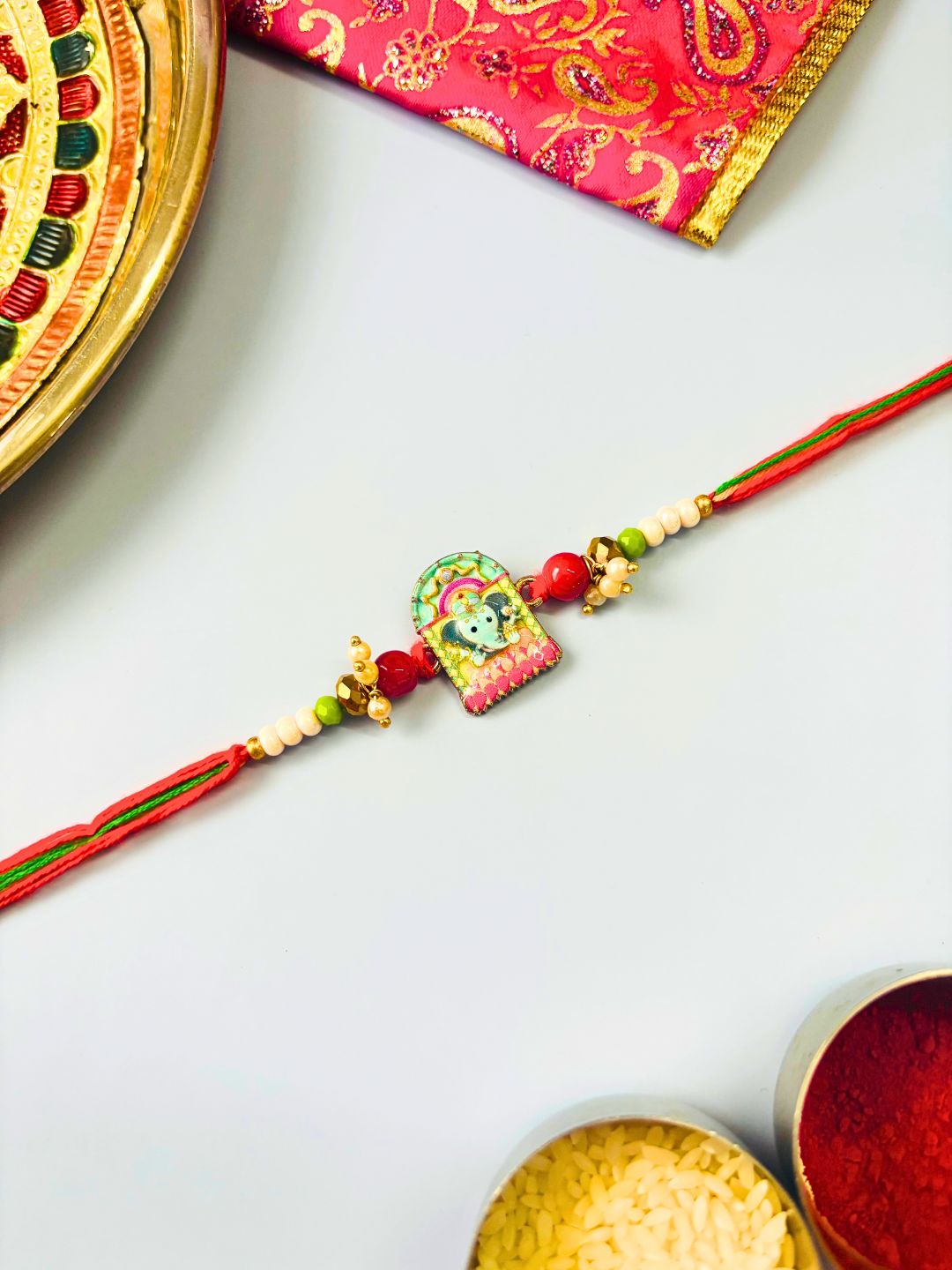 O My Friend Ganesha Kids Rakhi with Roli Chawal for Kids