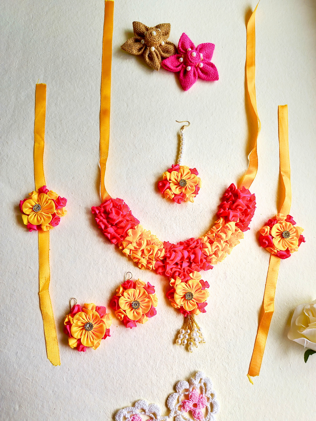 Haldi Mehendi Floral Jewelry: Set 6